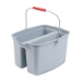 Double Utility Pail, 19 qt, Plastic, Gray