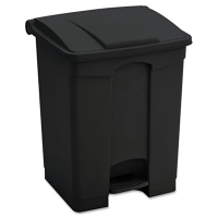 Large Capacity Plastic Step-On Receptacle, 23 gal, Plastic,