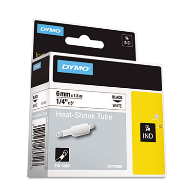 Rhino Heat Shrink Tubes Industrial Label Tape, 0.25" X 5 Ft,