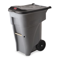Brute Roll-Out Heavy-Duty Container, 65 gal, Polyethylene, G