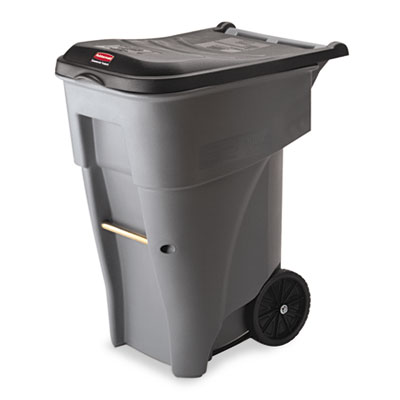 Brute Roll-Out Heavy-Duty Container, 65 gal, Polyethylene, G