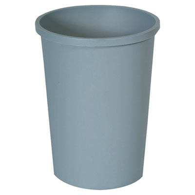 Untouchable Large Plastic Round Waste Receptacle, 11 gal, Pl