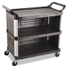 Xtra Utility Cart with Enclosed Sides and Back, Plastic, 3 S