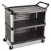 Xtra Utility Cart with Enclosed Sides and Back, Plastic, 3 S