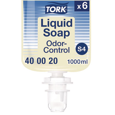 Odor-Control Hand Soap Liquid S4 Refill, Perfume-Free, 1 L,