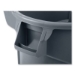 Vented Wheeled Brute Container, 44 Gal, Plastic, Gray