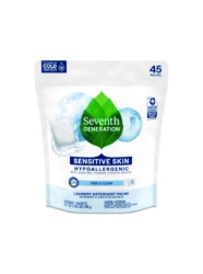 Natural Laundry Detergent Packs, Powder, Unscented, 45 Packe