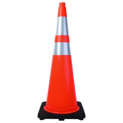 Traffic Cone, 14.5 x 1 x 36, Orange/Silver