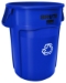Brute Recycling Container, 44 gal, Polyethylene, Blue