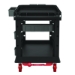 Heavy Duty Plus Utility Cart, Plastic, 2 Shelves, 6 Bins, Ca