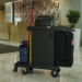 High Security Housekeeping Cart, Plastic, 1 Shelf, 3 Bins, 2