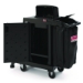 High Security Housekeeping Cart, Plastic, 1 Shelf, 3 Bins, 2