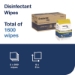 Disinfectant Wipe Jumbo Rolls, 1-Ply, 8 x 6, Lemon, White, 8