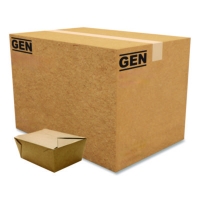 Reclosable Kraft Take-Out Box, 110 oz, 8.93 x 6.65 x 3.5, Br