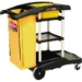 HYGEN Microfiber Healthcare Cleaning Cart, Plastic, 3 Shelve
