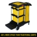 HYGEN Microfiber Healthcare Cleaning Cart, Plastic, 3 Shelve