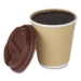 Ripple Hot Cups, 10 oz, Paper, Kraft/White, 500/Carton