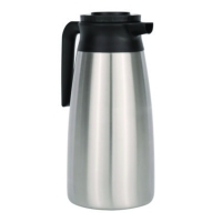 Thermal Vacuum Pitcher, 64 oz, Stainless Steel/Black
