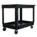 Heavy-Duty Utility Cart with Lipped Shelves, Plastic, 2 Shel
