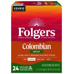 100% Colombian Decaf Coffee K-Cups, 24/box