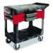 Two-Shelf Trades Cart, Plastic, 2 Shelves, 2 Drawers, 330 lb