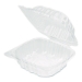 Polypropylene Plastic Hinged Container, 6 x 6 x 3.3, Clear,