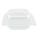 Polypropylene Plastic Hinged Container, 6 x 6 x 3.3, Clear,
