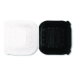 Polypropylene Plastic Hinged Container, 6 x 6 x 3, Black/Cle