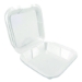 Foam Hinged Lid Containers, 9 x 9 x 3, White, Foam, 200/Cart