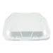 Foam Hinged Lid Containers, 9 x 9 x 3, White, Foam, 200/Cart