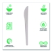 Plantware Compostable Cutlery, Knife, Plastic, Pearl White,