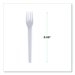 Plantware Compostable Cutlery, Fork, Plastic, Pearl White, 5