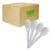 Plantware Compostable Cutlery, Spoon, Plastic, Pearl White,
