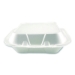 Foam Hinged Lid Containers, 3-Compartment, 8.56 x 8 x 2.76,