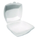 Foam Hinged Lid Containers, 6 x 6 x 3, White, Foam, 500/Cart