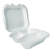 Foam Hinged Lid Containers, 3-Compartment, 8.56 x 8 x 2.76,