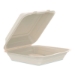 Compostable Molded Fiber Hinged Trays, ProPlanet Seal, 9.14