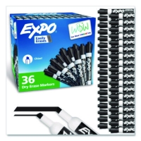 Low-Odor Dry-Erase Marker Value Pack, Broad Chisel Tip, Blac
