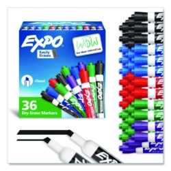 Low-Odor Dry-Erase Marker Value Pack, Broad Chisel Tip, Asso