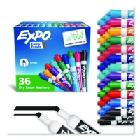 Low Odor Dry Erase Vibrant Color Markers, Broad Chisel Tip,