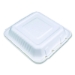 ChampWare Molded-Fiber Clamshell Containers, 9 x 9 x 3, Whit