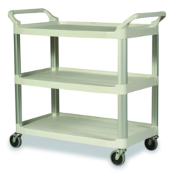 Xtra Utility Cart with Open Sides, Plastic, 3 Shelves, 300 l
