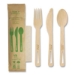 Bamboo Cutlery, Fork/Knife/Napkin/Spoon, Paper, Natural, 250