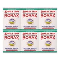 20 Mule Team Borax Laundry Booster, Powder, 4 lb Box, 6/Cart