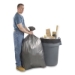 Can Liners, 33 gal, 1.35 mil, 33" x 40", Gray, 10 Bags/Roll,