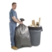 Can Liners, 60 gal, 1.55 mil, 39" x 56", Gray, 5 Bags/Roll,