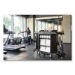 Full-Size Housekeeping Cart, Plastic, 3 Shelves, 1 Bin, 24.4
