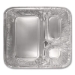 Aluminum Oblong Container with Lid, 3 Compartments, 24 oz, 8