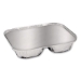 Aluminum Oblong Container with Lid, 3 Compartments, 24 oz, 8