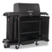 Housekeeping Cart with Hood and Doors, Plastic, 4 Shelves,1